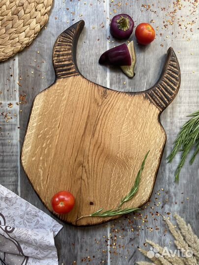 Разделочная сервировочная доска деревянная из дуба