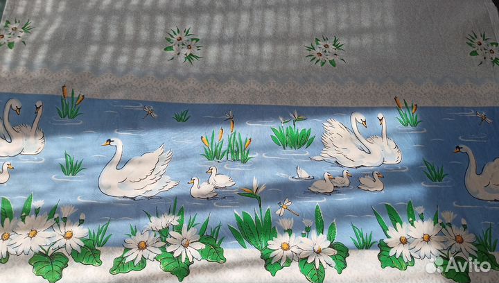 Новый комплект 1.5 Лебеди. Х/б