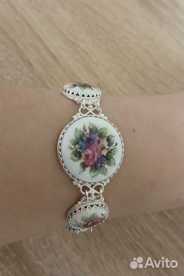 Финифть комплект колье,браслет,серьги,кольцо