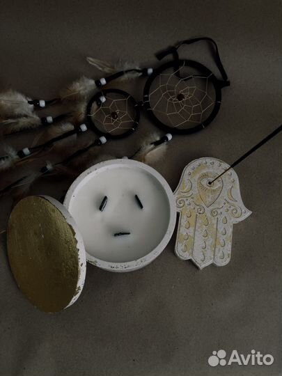Свечи, гипс, подарок на новый год