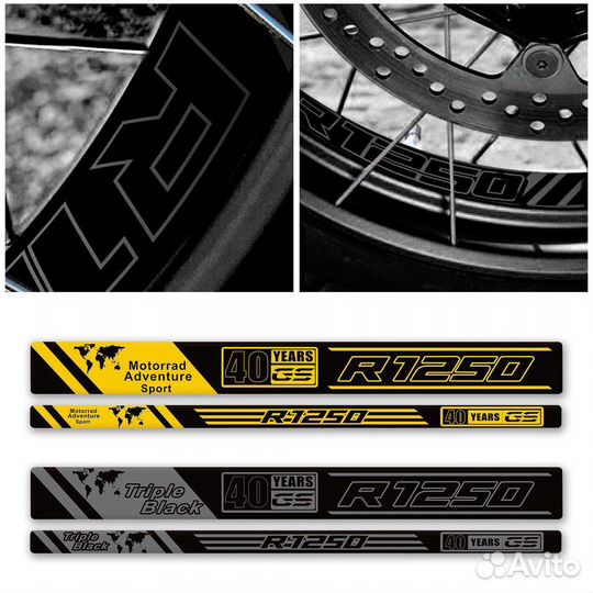 Наклейки на диски BMW r1200gs triple black