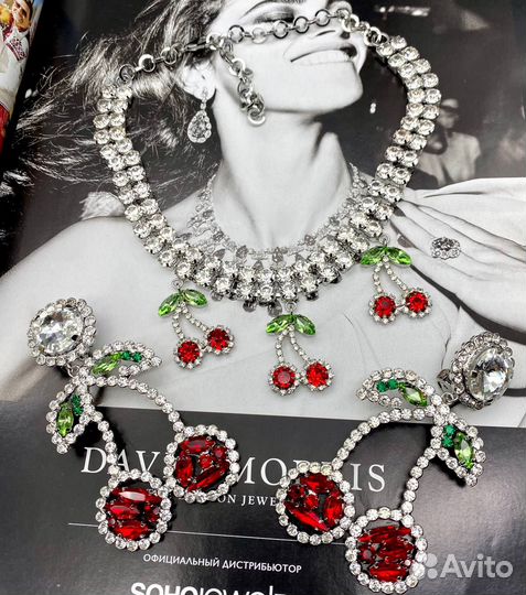 Серьги - клипсы и чокер Alessandra Rich