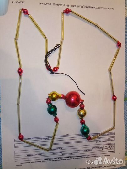 Ёлочные игрушки украшение стеклярус