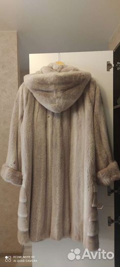 Шуба норковая с капюшоном