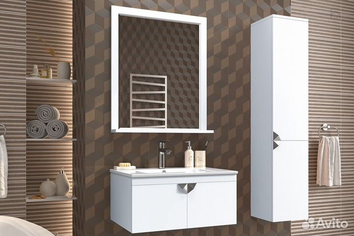 Тумба для ванной с раковиной подвесная Сахара