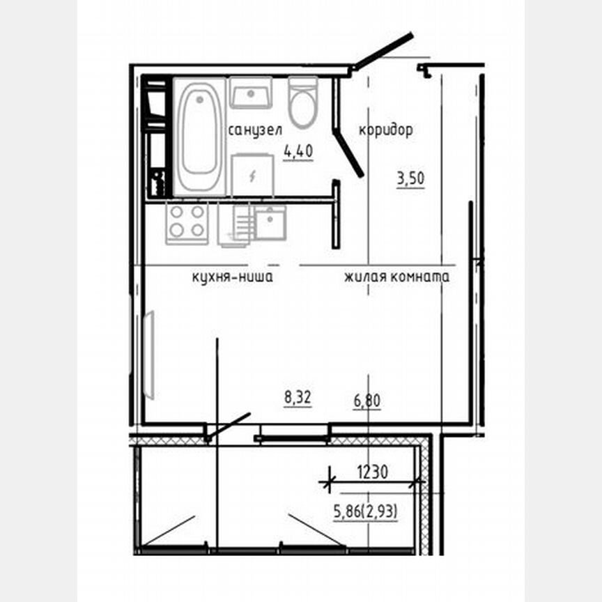 Квартира-студия, 28,9 м², 9/12 эт.