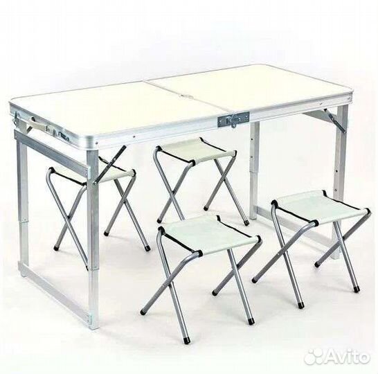 Стол туристический складной усиленный с 4 стульями