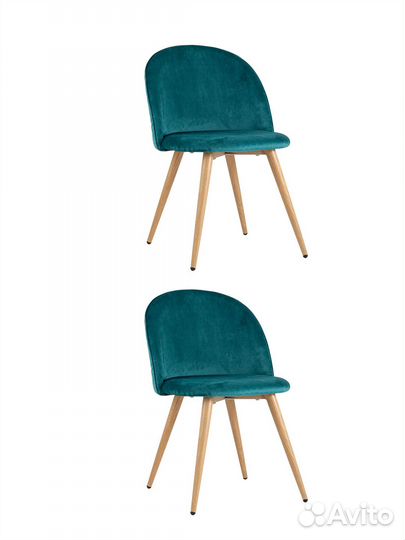 Стул Лион велюр с ромбами аквамарин 2 шт