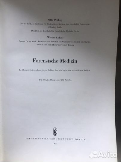 Forensische Medizin O.Prokop Berlin 1975
