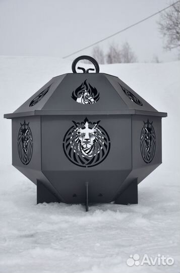 Чаша костровая с крышкой