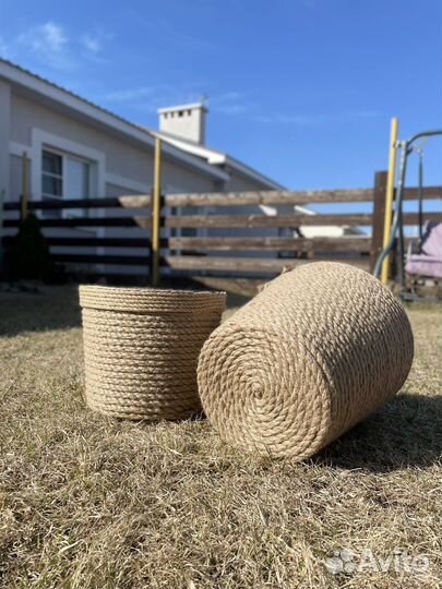 Кашпо из джута