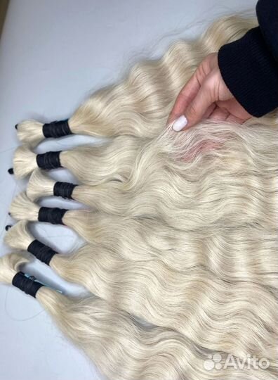 Волосы натуральные, 40см, прямые, Долями