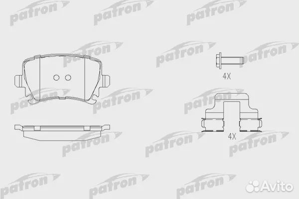 Patron PBP1636 Колодки тормозные дисковые задн AUD