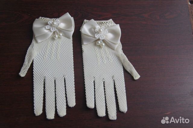Перчатки нарядные детские сетка