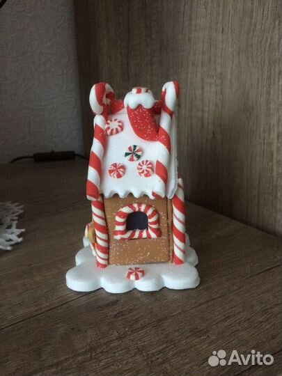 Пряничный домик светильник декоративный новогодний