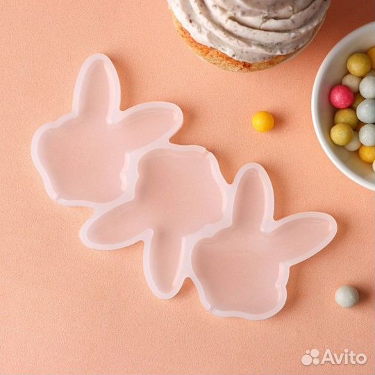 Форма для леденцов «Заяц»,137,50,7 см, 3 ячейки