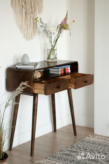 Консоль деревянная коричневая сканди