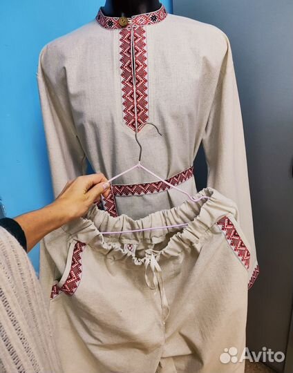 Комплект рубаха и штаны льняные