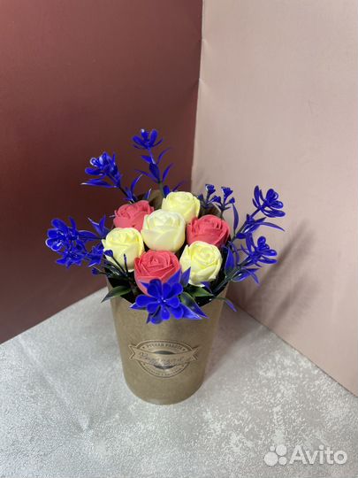 Мыло ручной работы. Букет маленьких розочек