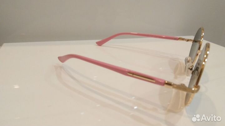 Солнцезащитные очки зеркальные, розовое золото