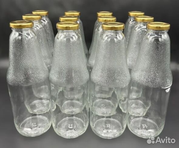 Бутылка стеклянная с крышкой 1л