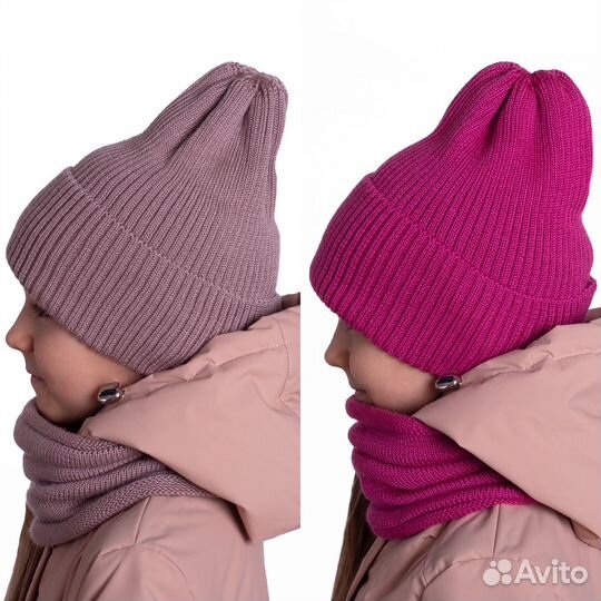 Комплект шапка+снуд тыковка