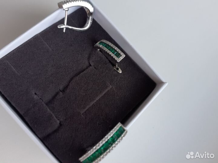 Серьги и кольцо серебро 925 проба