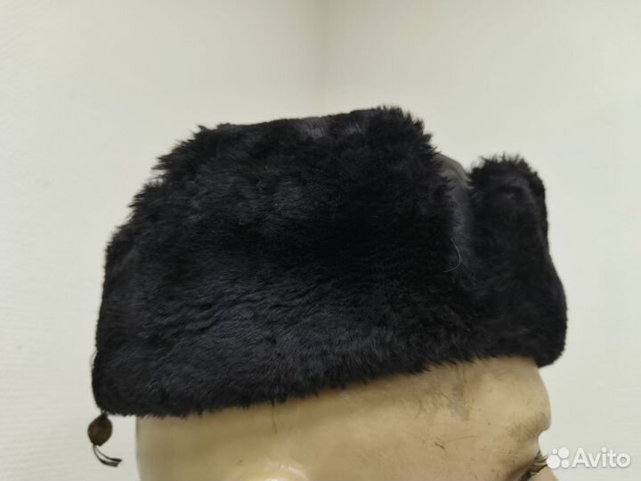 Ушанка с кожаным верхом 56 размер