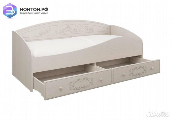 Кровать с защитным бортом Каролина вудлайн кремовы