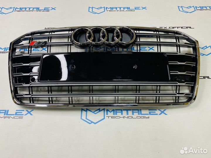 Решетка радиатора Audi A7 S7, хром, 2015 - 2018