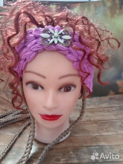 Повязка на голову вязаная