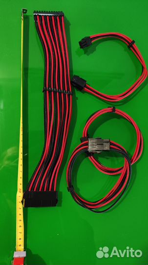 Комплект удлинителей в оплетке для моддинга пк