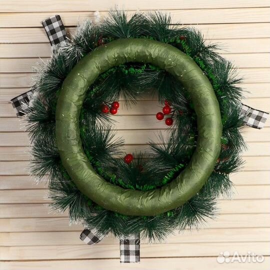 Венок новогодний d- 33 см 'Уютная сказка' банты в