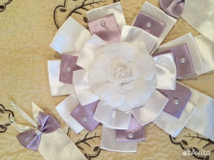 Бант с лентой на выписку из роддома