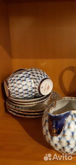 Сервиз кофейный Кобальтовая сеточка лфз