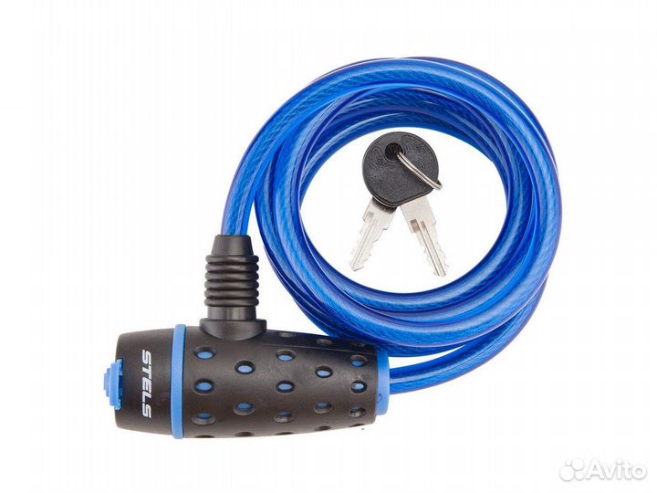 Трос-замок 87318 черно-синий/красная 8x1800мм