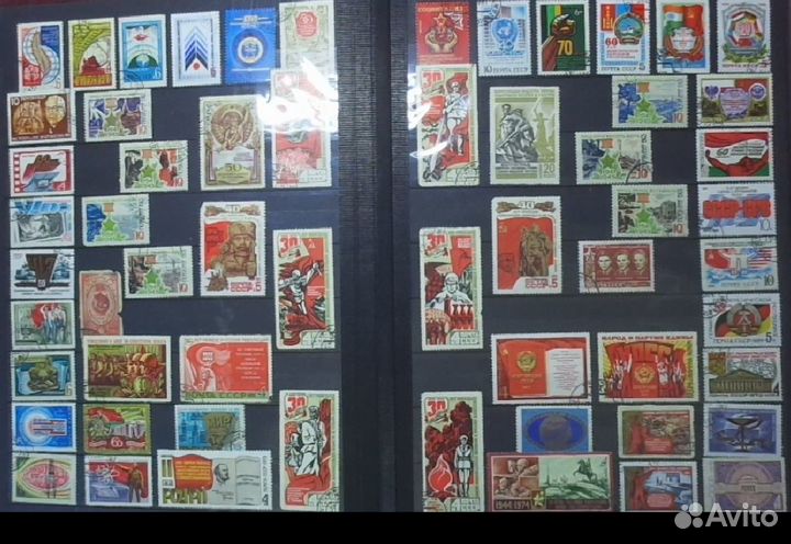 Альбом в подарок и 700 марок из СССР (1965-1990)
