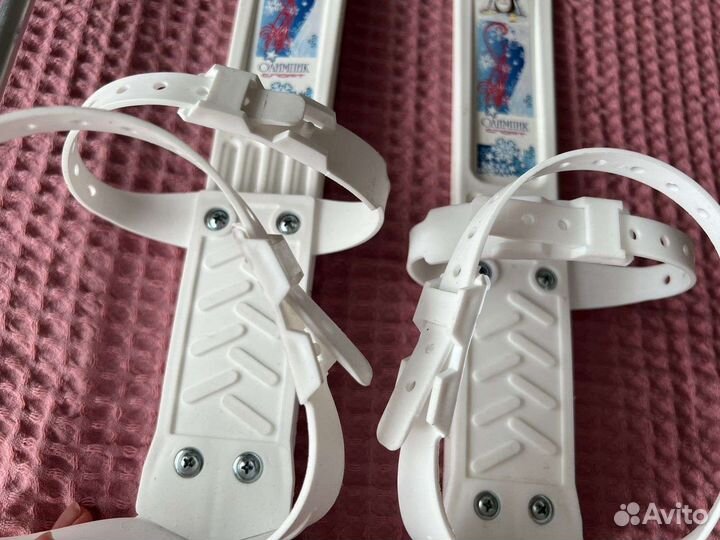 Лыжи детские пластиковые палки Олимпик спорт