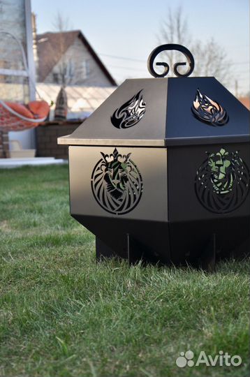 Чаша костровая с крышкой