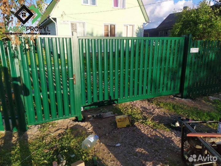 Ворота из профнастила / Заборы из профнастила
