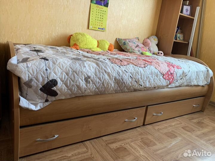 Детская мебель стенка(шкаф,полки,стеллаж, кровать)