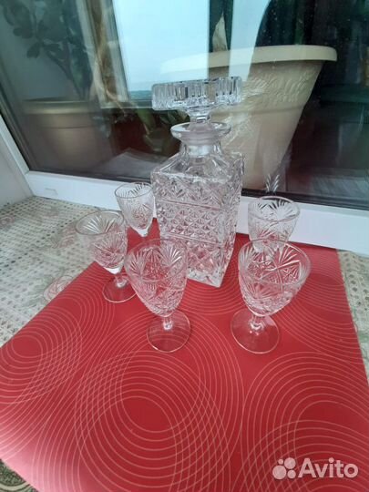 Штоф хрустальный+стопочки СССР