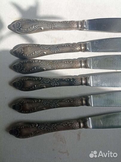 Набор кухонных ножей СССР мельхиор