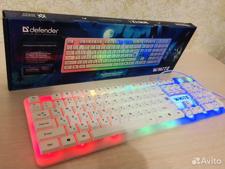 Игровая клавиатура белая, новая