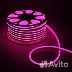 Неон мини LUX розовый рез 1см 120/м 6х12мм 12В