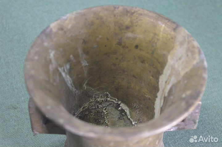 Ступа с пестиком ушастая старинная. Латунь. Царска