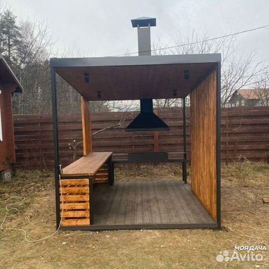 Беседка для дачи с мангалом