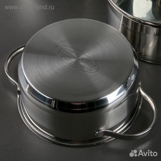 Набор кастрюль «Альта», 3 предмета: 2,2 л, 3,2 л