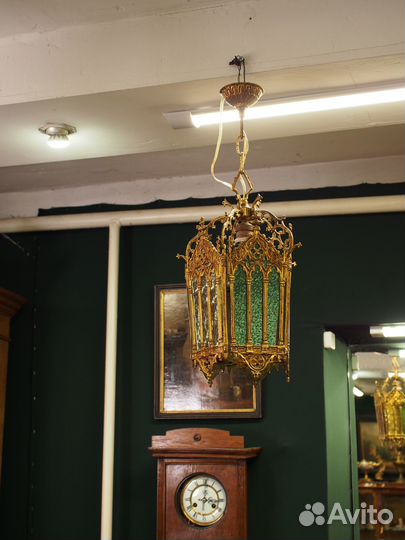 Антикварная бронзовая люстра. Европа