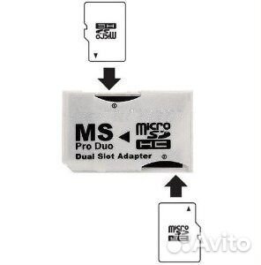 Адаптер Micro SD карты к PRO Duo (двойной) PSP
